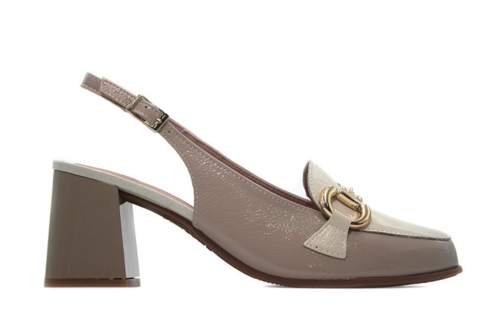 Mocasín de tacón Pitillos 5795 para mujer en color piedra
