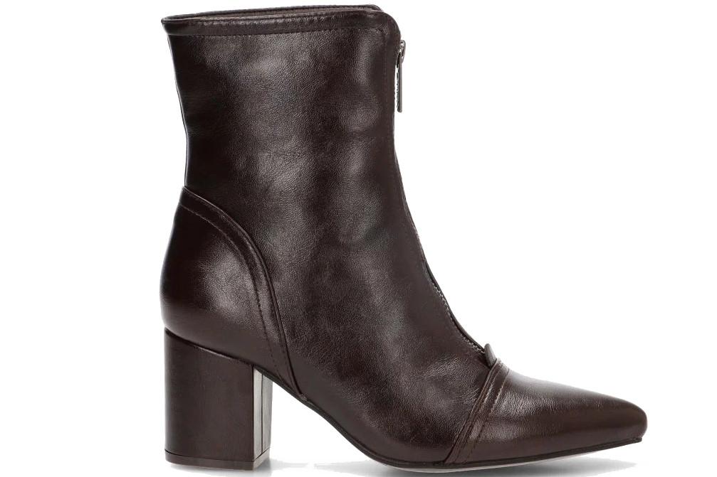 Botines de tacón Etika Hanna 32022 marrones con cremallera delantera