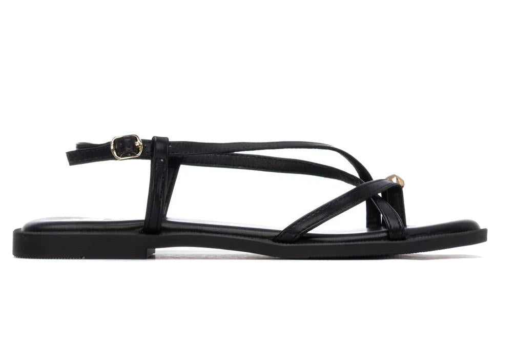 Sandalias planas negro Xti 145358 para mujer | Sandalias veganas elegantes y cómodas