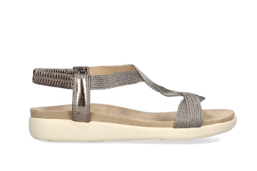 Sandalias planas Armony by Etika 46001 en plomo para mujer