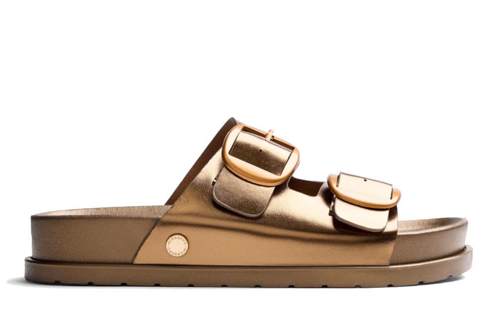 Sandalias Bio Gioseppo 78797 Svedala bronce con Acabado Metalizado y Plataforma para Mujer
