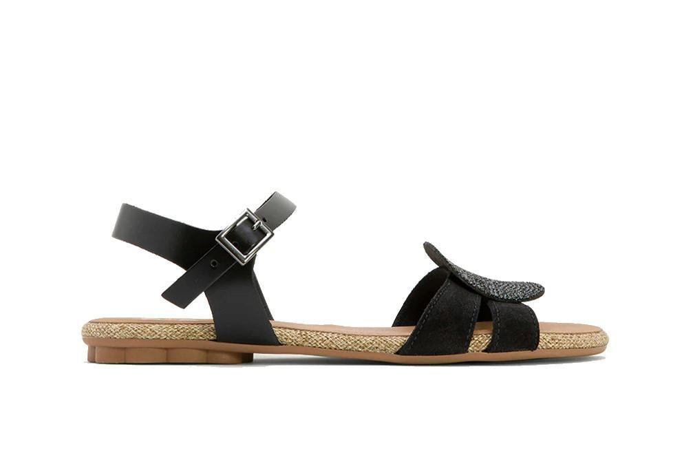 Sandalias planas Porronet Angela 3002 en negro para mujer