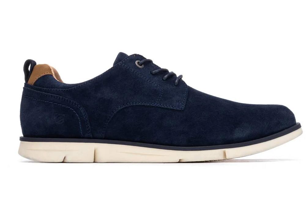Zapato con cordones Carmela 163901 en azul marino| Zapato Casual de Serraje con Suela Antideslizante y Plantilla Extraíble