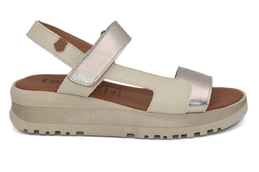 Sandalias con cuña Tekila S99 en beige para mujer