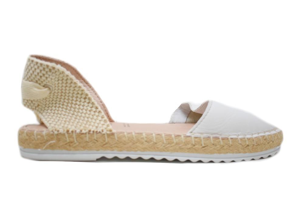 Alpargatas planas TOP3 9512 en blanco para mujer