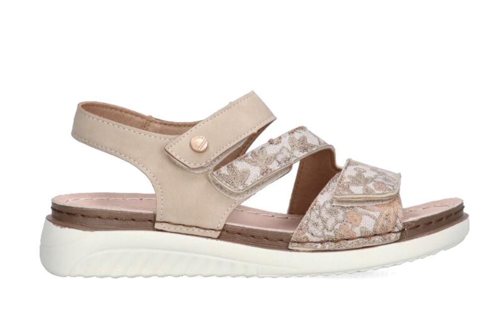 Sandalias planas Armony by Etika 41023 en beige para mujer