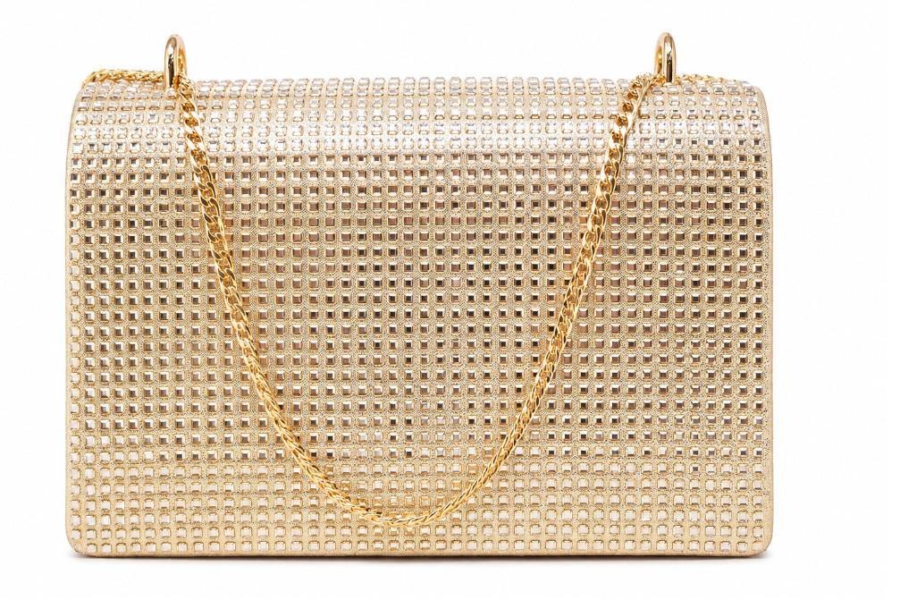 Bolso de Fiesta Dorado Mujer Menbur AMB2400 con Cadena
