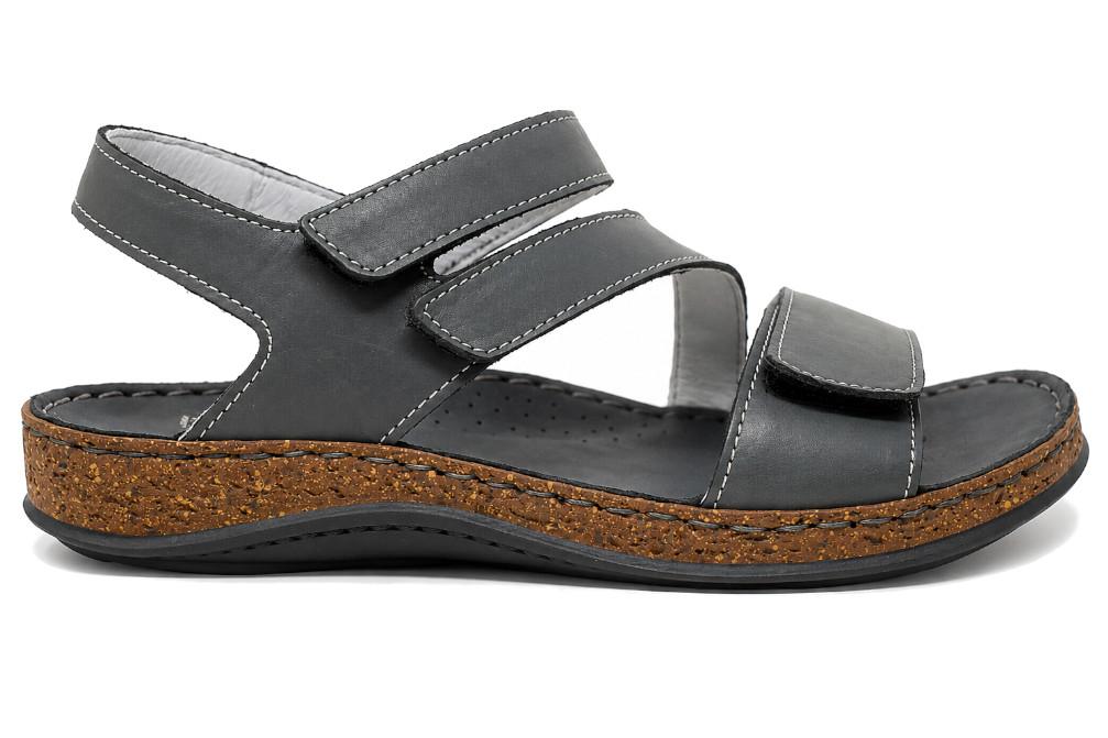 Sandalias mujer Walk & Fly Toulon 50770 negras | Sandalias de piel cómodas y artesanales