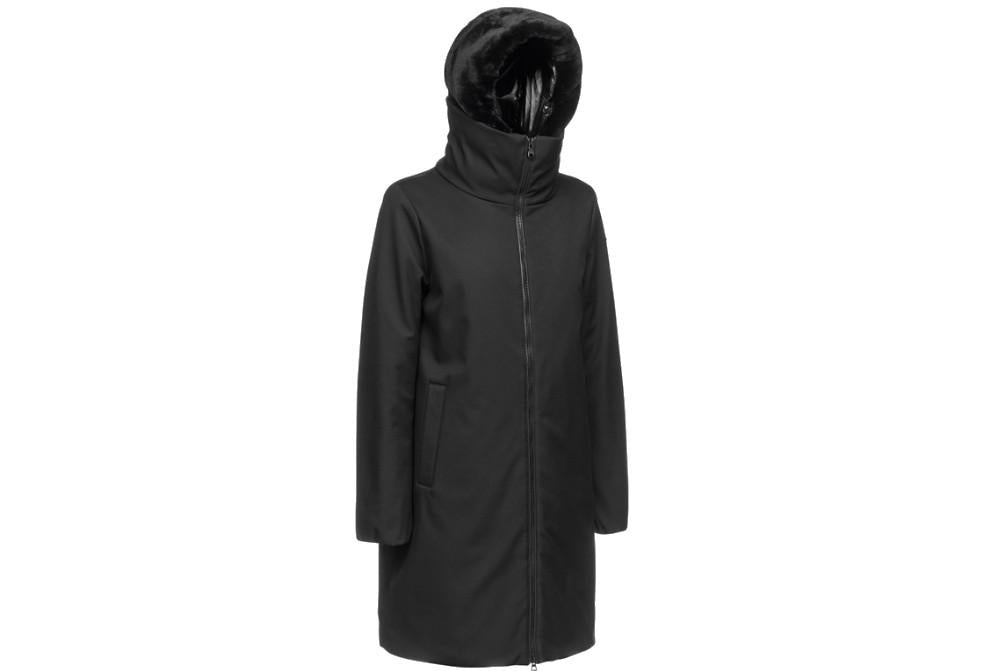 Cazadora larga Geox W4620F LARGA SOFTSHELL 50D DWR NEGRO