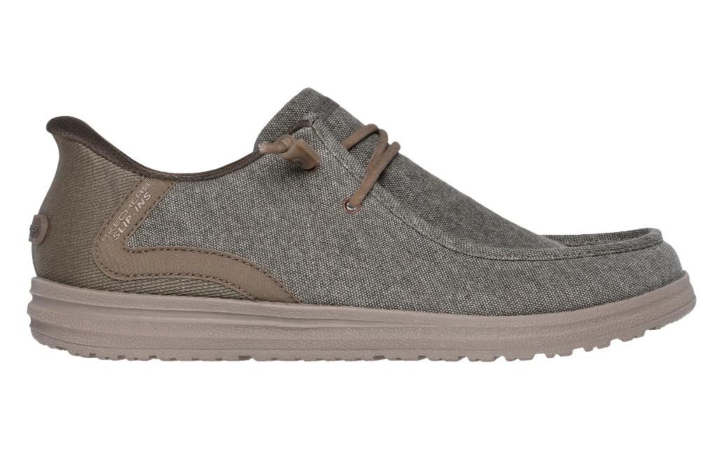 Náuticos Hombre Skechers Slip-Ins Relaxed Fit Melson Coronado 210959 | Lona y Memory Foam en caqui