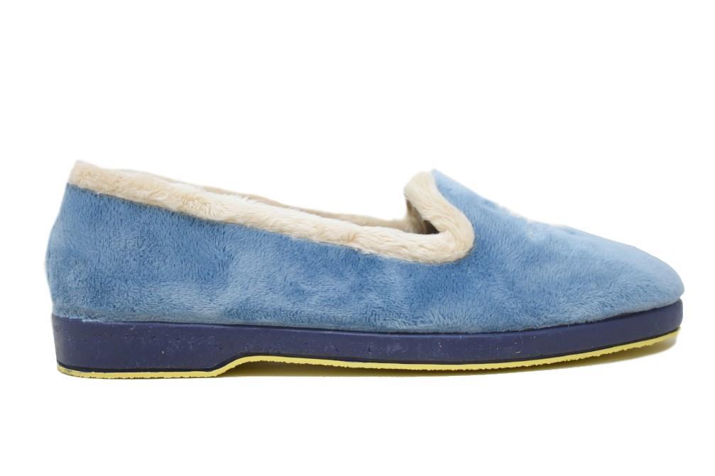 Zapatillas de casa Calusa 55-B1 en azul para mujer