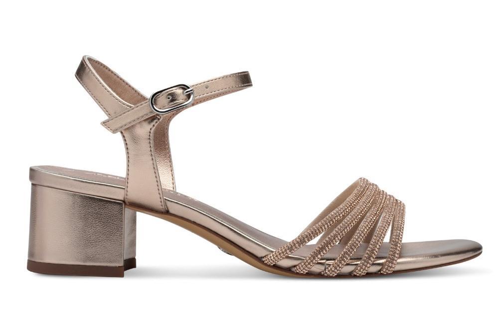 Sandalias con tacón Tamaris 1-28248-44-586 en oro rosa para mujer