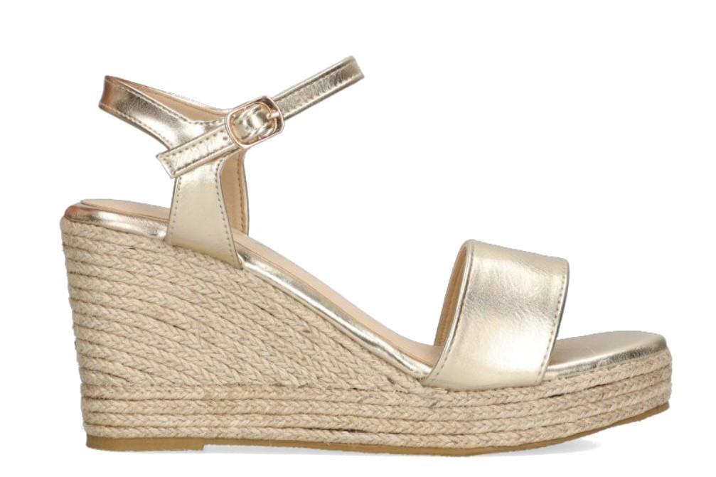 Alpargatas con cuña Etika 20013 en oro para mujer