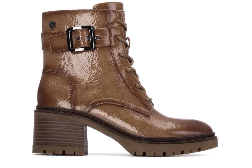 Botines de cordones con tacón XTI 144275 en beige