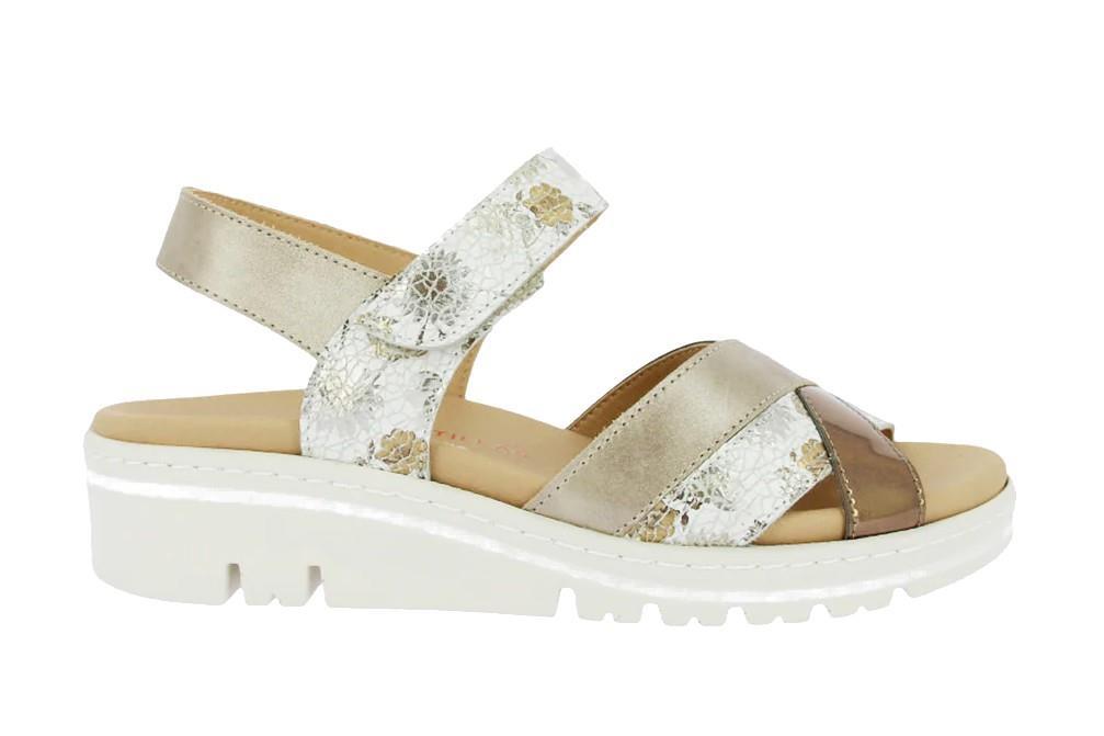 Sandalias con cuña Doctor Cutillas 36149 en beige para mujer