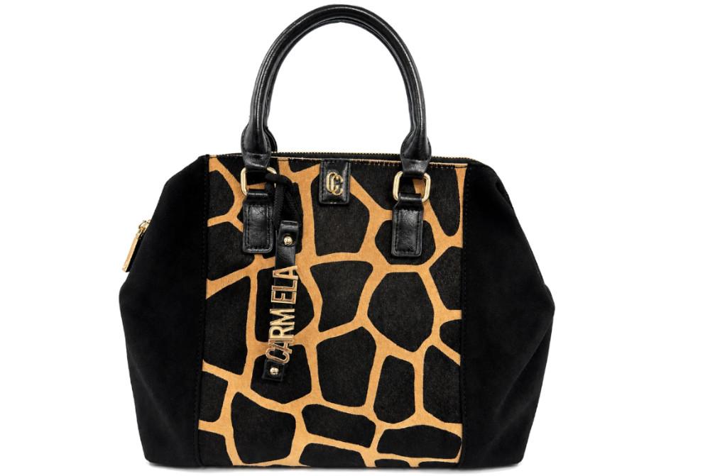 Bolso shopper Carmela 186253 en negro para mujer de Serraje con Print Animal