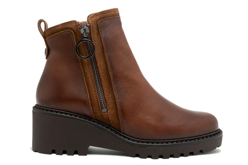 Botines con cuña Porronet Elsa 4744-020 en cuero