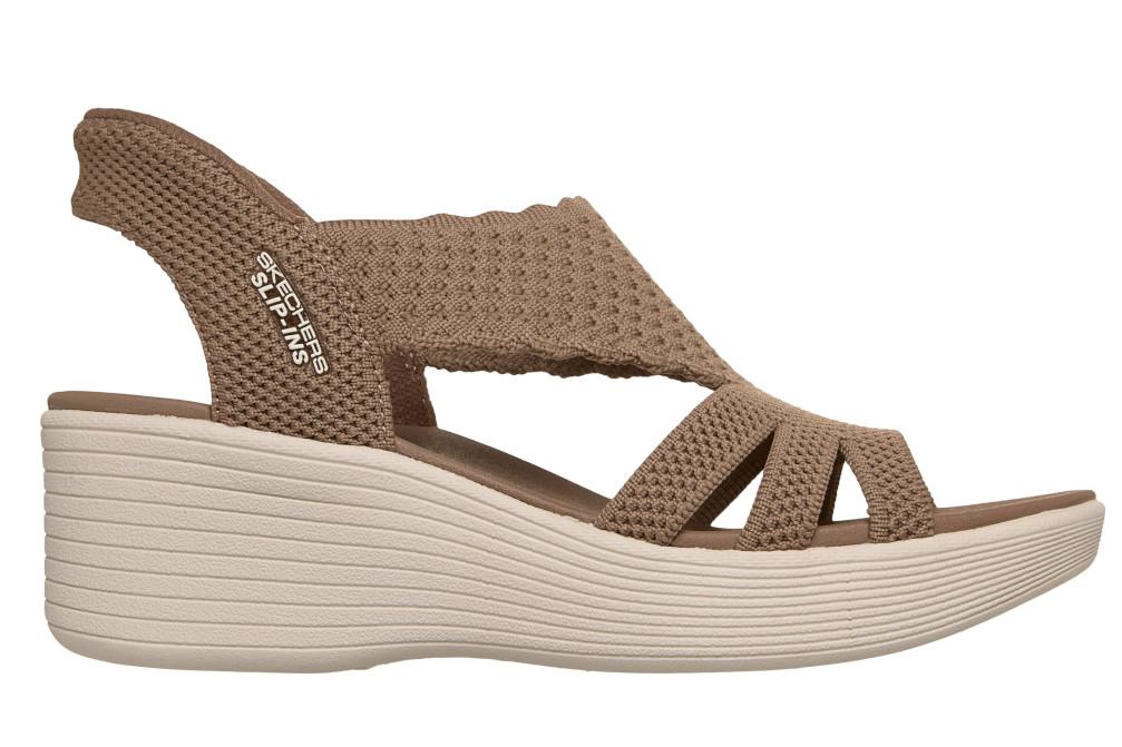 Sandalias Mujer Skechers Slip-Ins Parallel Lite Summer Invite 120012 Moka | Cuña Ligera y Máximo Confort