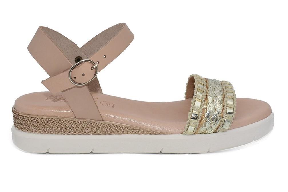 Sandalias planas Fiordi 153 en beige para mujer