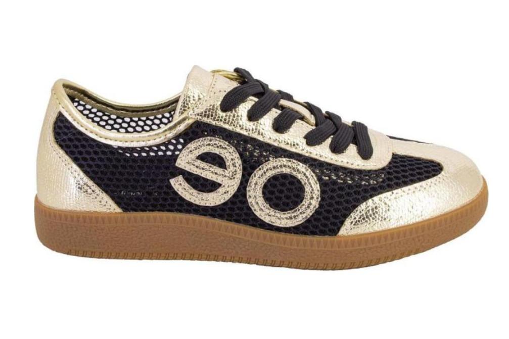 Zapatillas deportivas ligeras Eonet Eoligeros en negro y oro para mujer