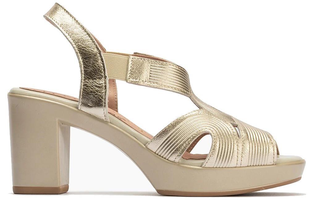Sandalias de tacón Pitillos 20121 en oro para mujer