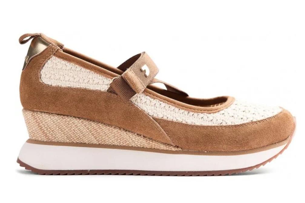 Zapatillas deportivas abiertas Gioseppo LIPA 78728 – Cuña Rafia, Bailarinas Deportivas con Plataforma