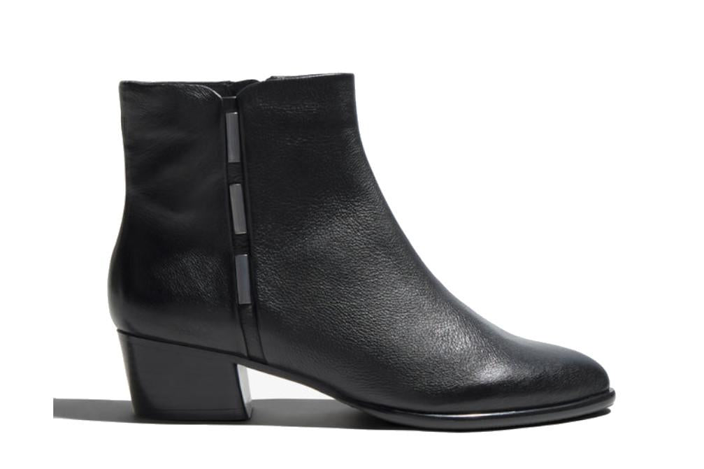 Botines de piel negros con tacón bajo Regarde le Ciel Lori-02 para mujer