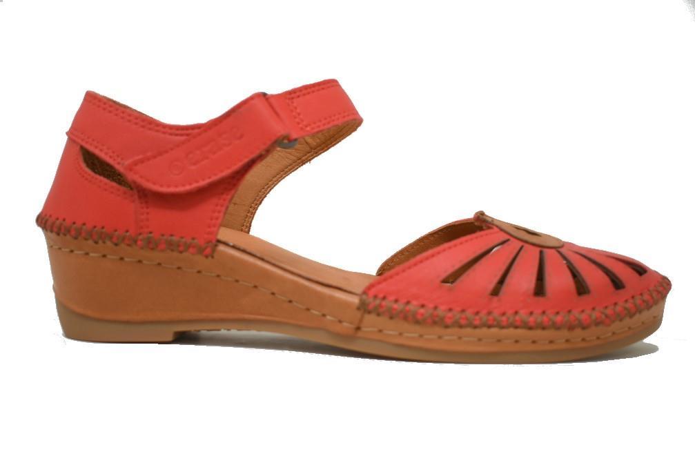 Sandalias semi-cerradas Erase 383-178 en rojo para mujer