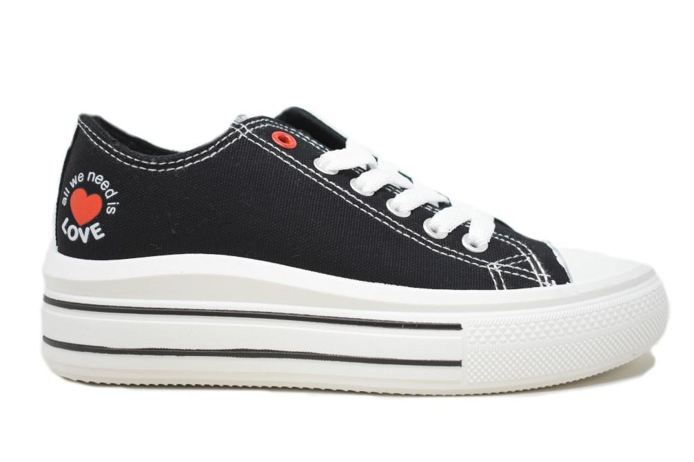 Zapatillas de lona en negro para mujer