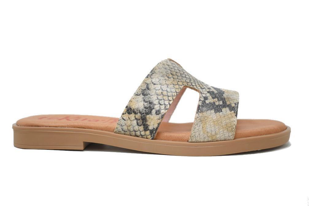 Sandalias planas Tekila 141 para mujer en pitón