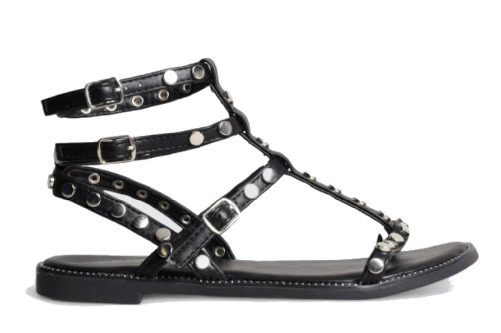 Sandalias romanas Isteria 25097 en negro para mujer