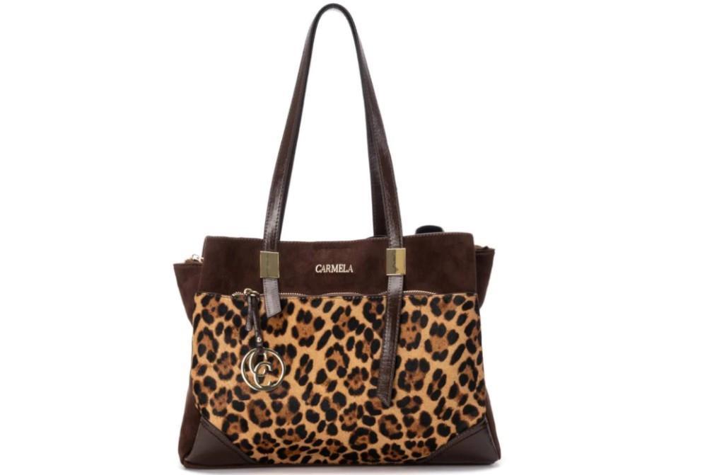 Bolso animal print Carmela 18618302 en camel