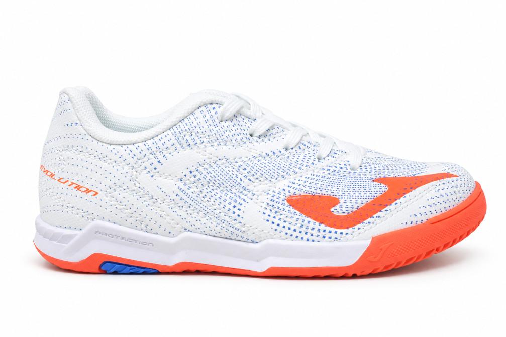 Zapatillas de fútbol sala Joma Evolution Jr 2602 EVJW2602IN blancas para niños