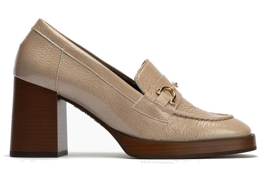 Mocasines con tacón Pitillos 10194 en piedra para mujer