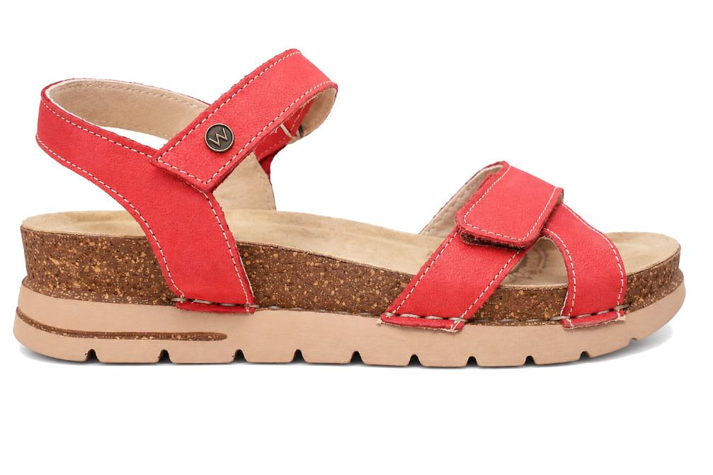 Sandalia bio Walk & Fly 50890 en color rojo de piel para mujer