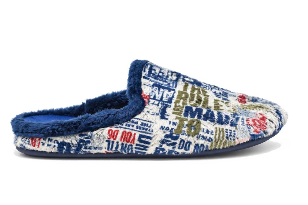 Zapatillas de casa hombre Vulca-Bicha 802 azul estampado