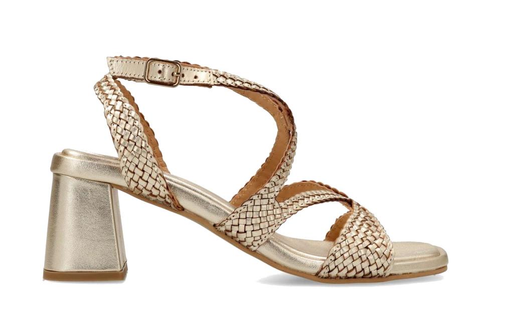 Sandalias de tacón de piel trenzada Gioseppo Mohoro 79218 platino – Sandalias de fiesta