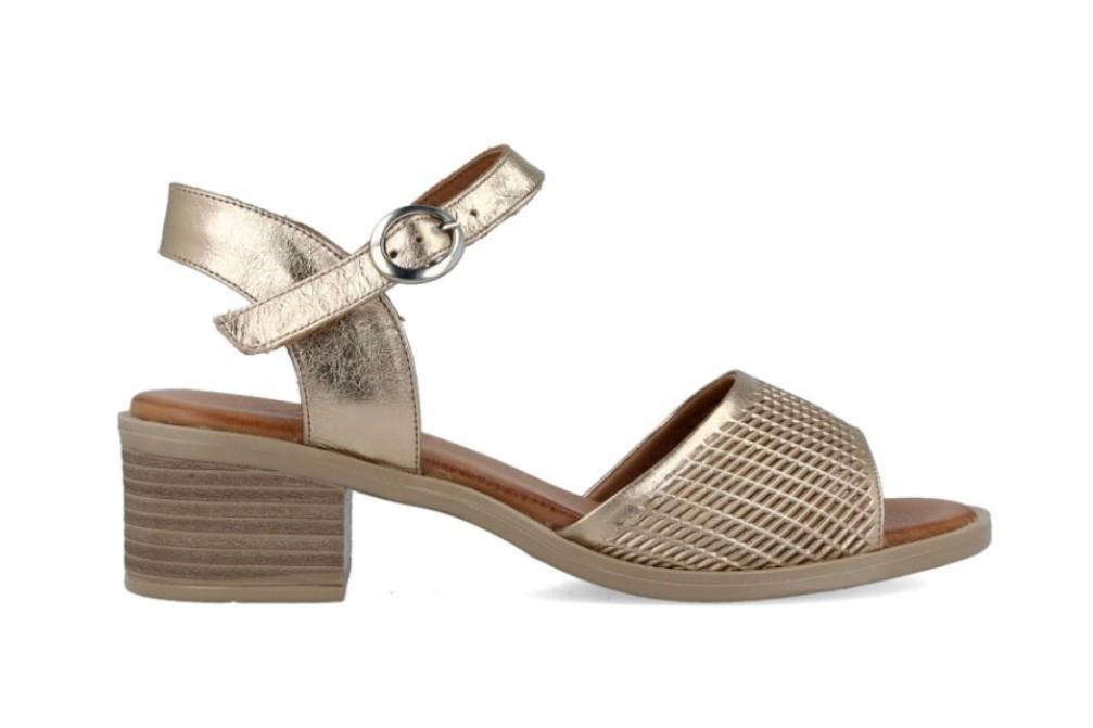 Sandalias de tacón Walk & Fly E21-221-WF en oro para mujer