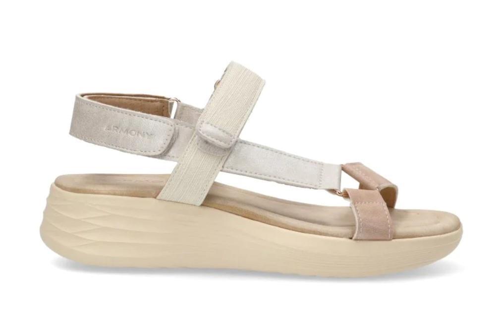 Sandalias deportivas Armony by Etika 40004 en beige para mujer
