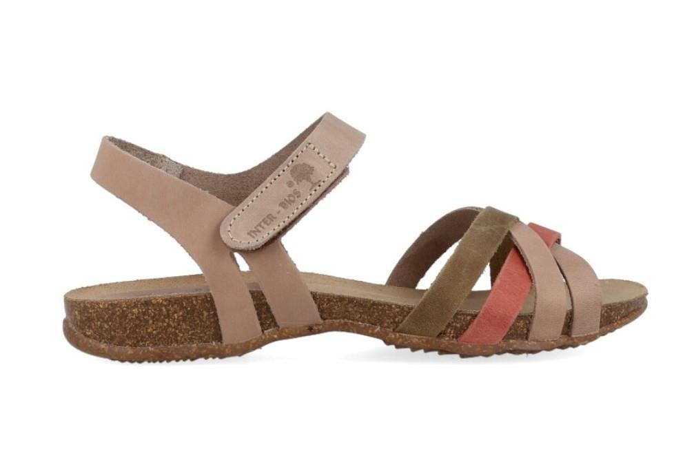 Sandalias cómodas Inter Bios 4486 en beige para mujer