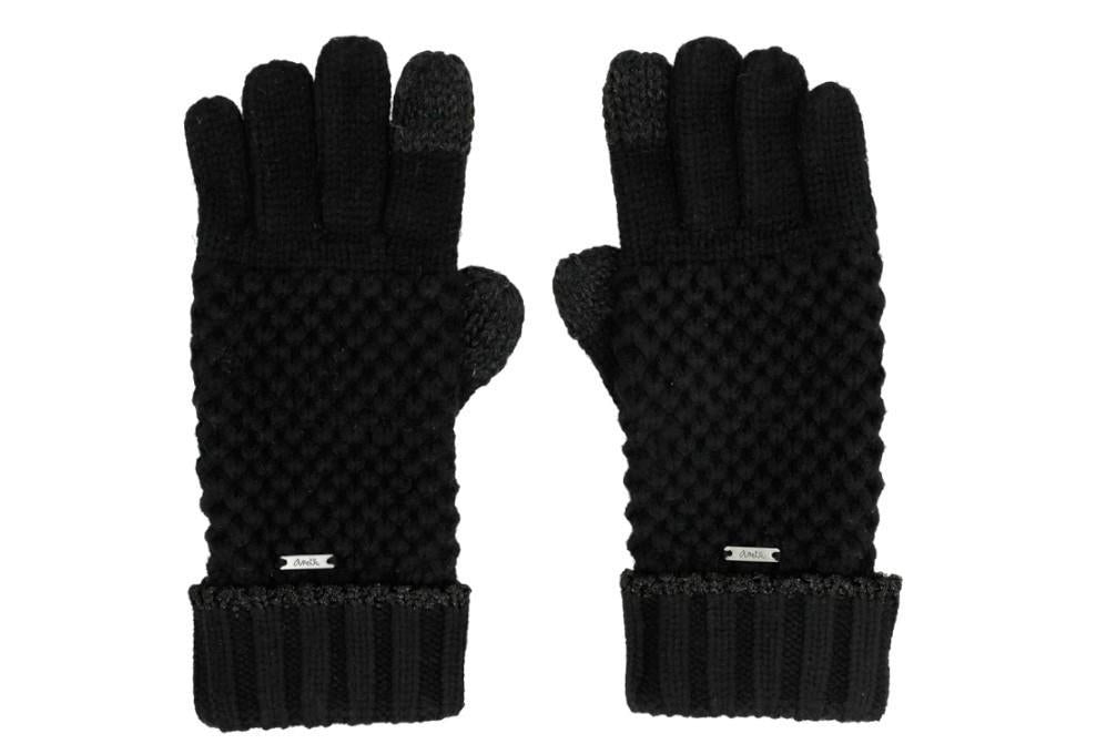 Guantes de Punto Negros Mujer Anekke 41472-011 | Guantes Invierno Suaves y Cálidos