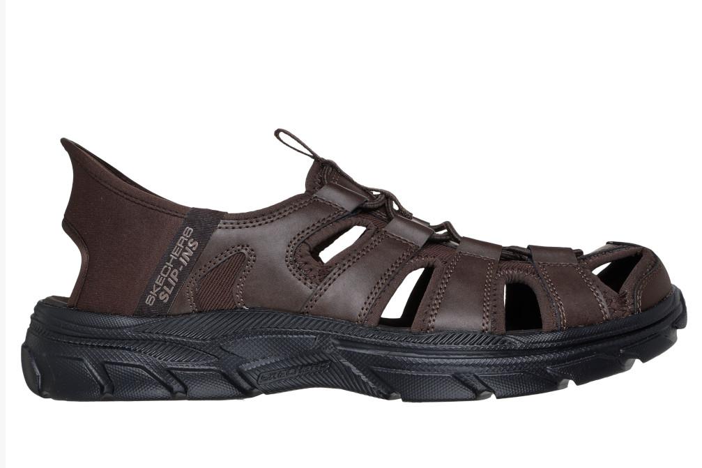Sandalias Skechers Slip-Ins Revolted Vartan 205182 Marrón Hombre | Cómodas, Ligeras y Fáciles de Calzar