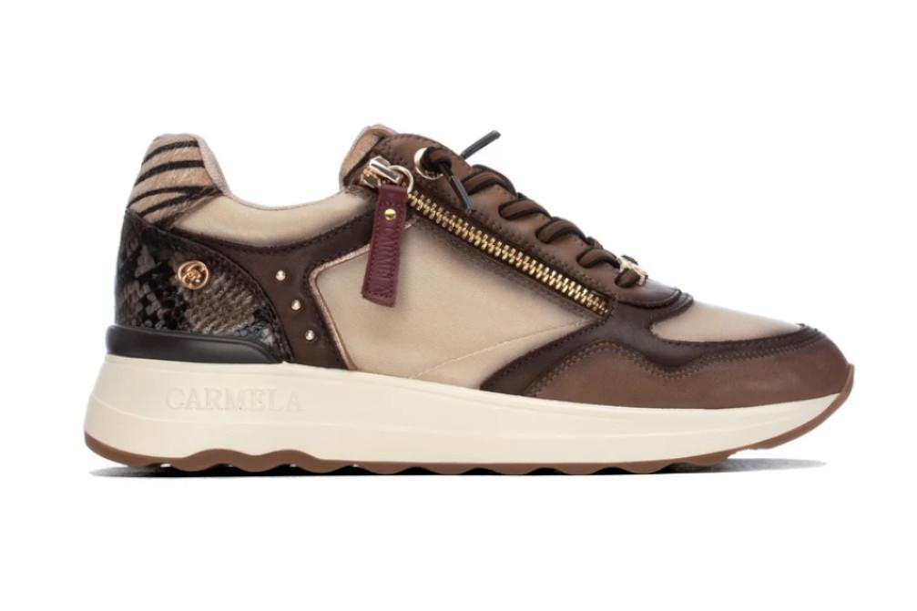 Zapatillas deportivas de Piel Carmela 164221 en marrón para mujer