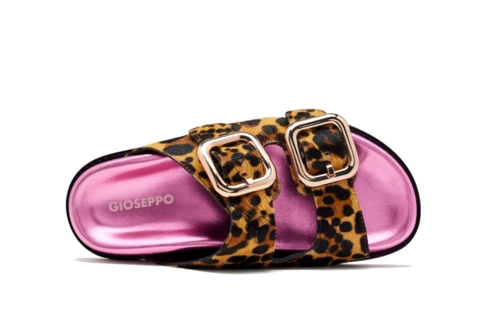 Sandalias planas bio Gioseppo MIFFLIN en piel de leopardo