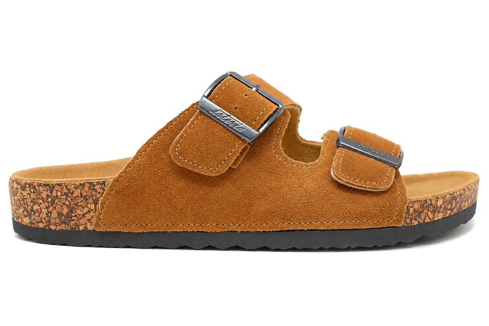 Sandalias Bio Hombre Isteria 1001 Camel | Sandalias Anatómicas con Doble Hebilla