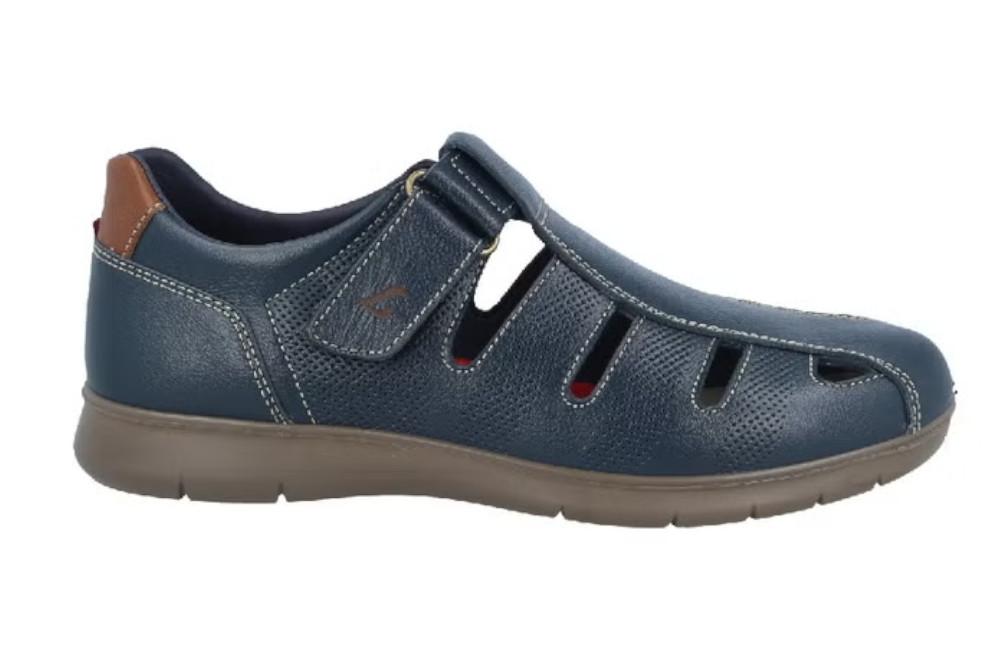 Sandalias cangrejeras de piel Luisetti 27920 para hombre en azul marino