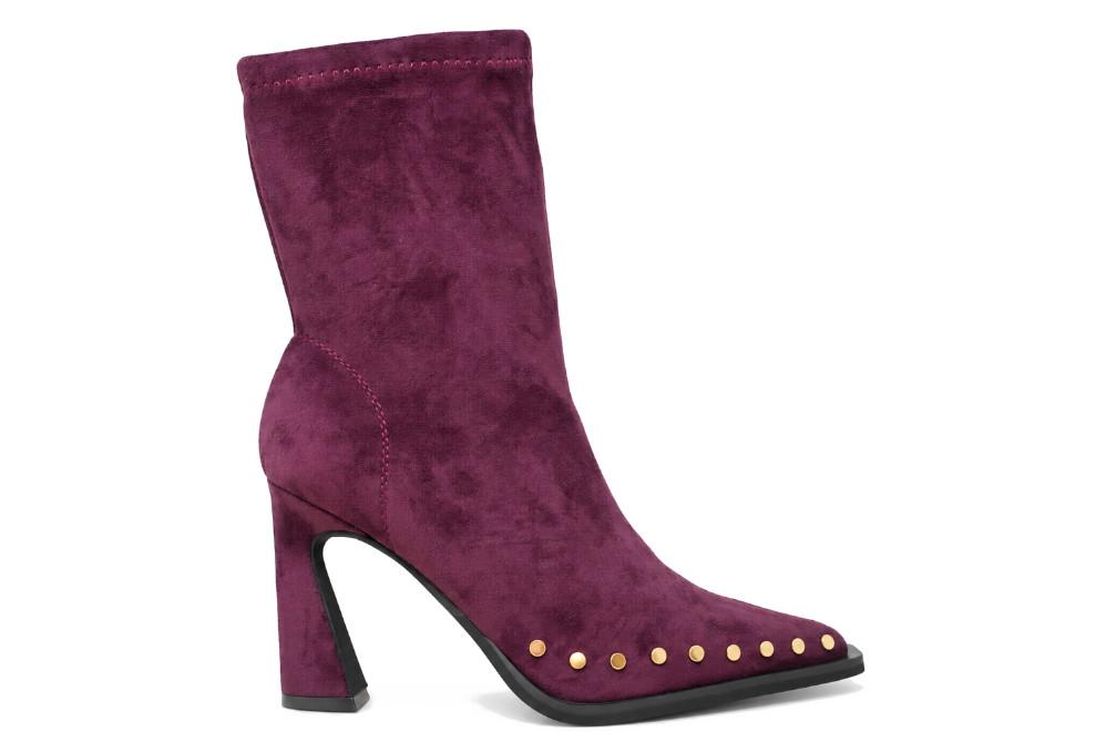 Botines de ante Alma en Pena I260442 wine con tachas
