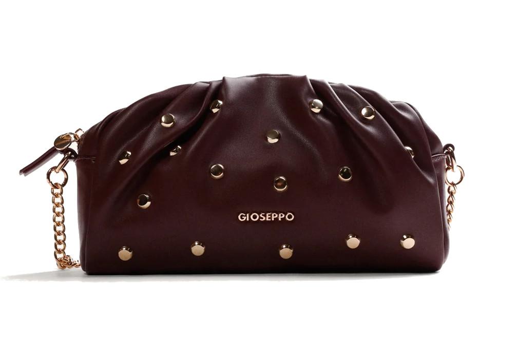 Bolso Bandolera Gioseppo 80647 en Burdeos con tachas para mujer