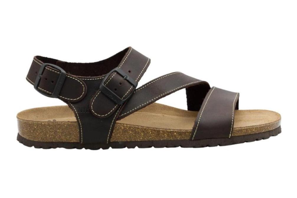 Sandalias Anatómicas Interbios 9557 Marrón para Hombre | Sandalias Bio de Piel con Plantilla Confort
