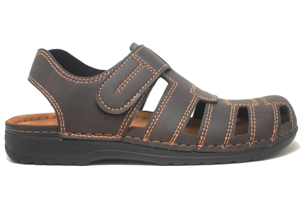 Sandalia cómoda Inblu 3522 Marrón Tipo Cangrejera con Cierre Ajustable para hombre